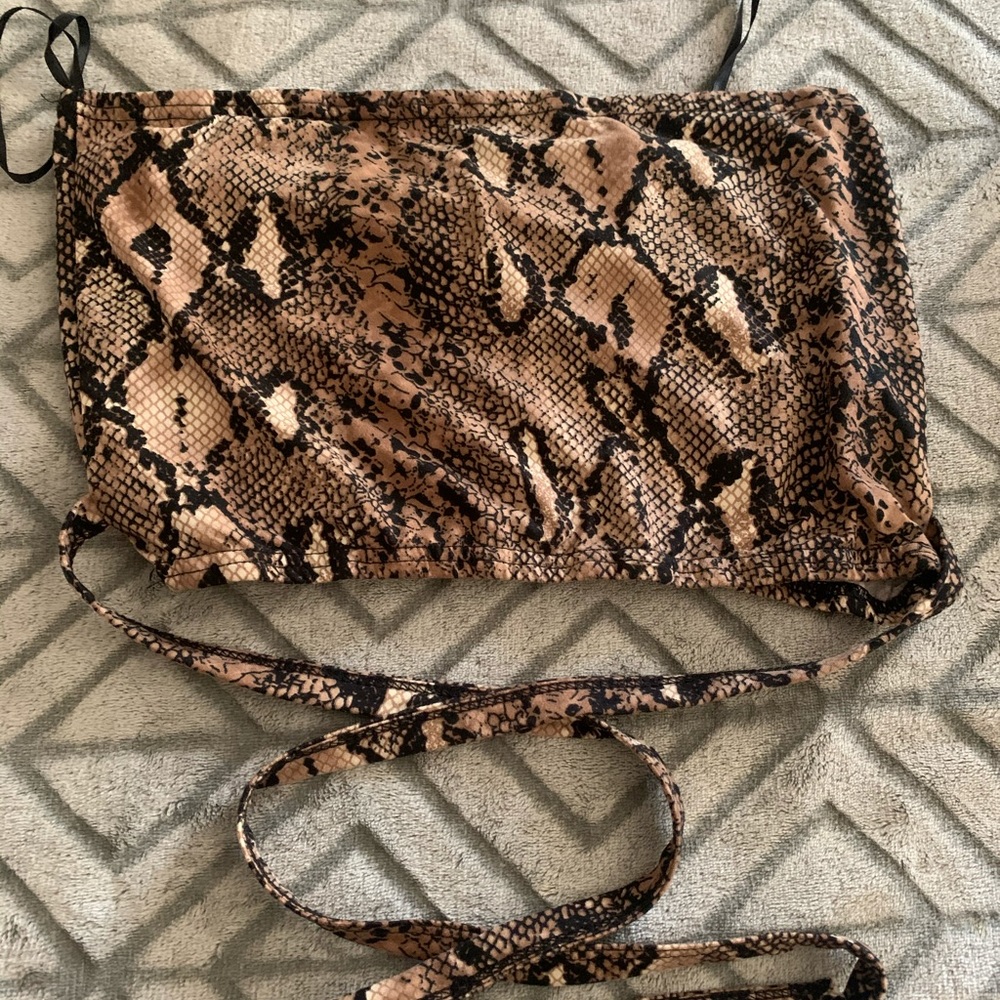 Snake print crop top